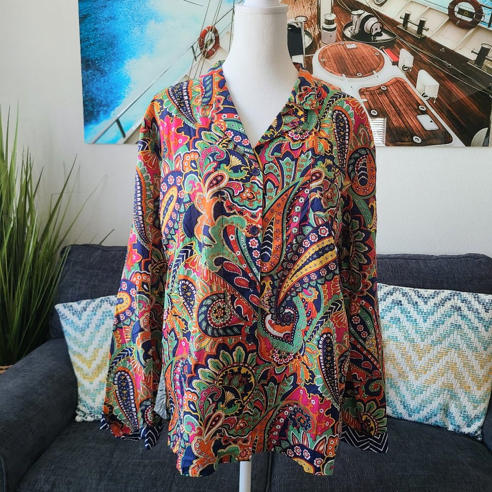 Vera Bradley Paisley Button Down Blouse